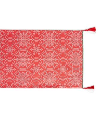 Joyful Snowflakes Jacquard Collection for Everyday Use, Holidays and Dinner Parties, Table Runner, 14" x 108"