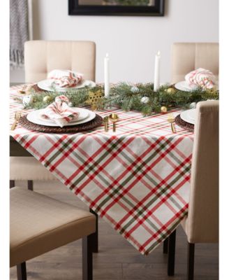 Kitchen and Table Top Jolly Tree Collection Tablecloth, Nutcracker Plaid, 52" x 52"