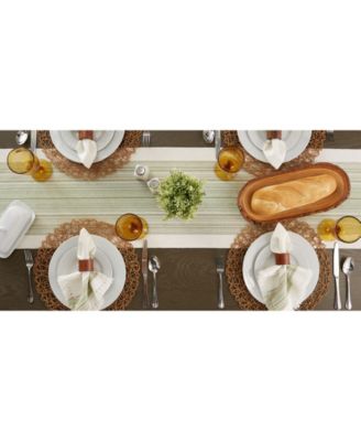 Striped Fringed Table Runner, 14" x 72"