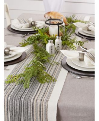 Striped Fringed Table Runner, 14" x 108"