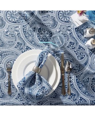 Paisley Print Outdoor Tablecloth with Zipper, 60 Round