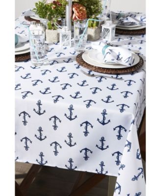 Anchors Print Outdoor Tablecloth with Zipper, 60" x 84"