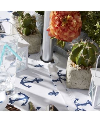Anchors Print Outdoor Tablecloth with Zipper, 60" Round