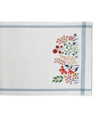 Flower Garden Embellished Table Runner, 14" x 72"
