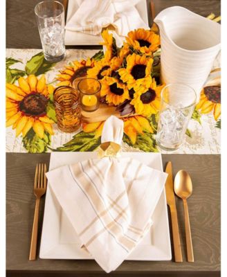 Rustic Sunflowers Printed Table Runner, 14" x 108"