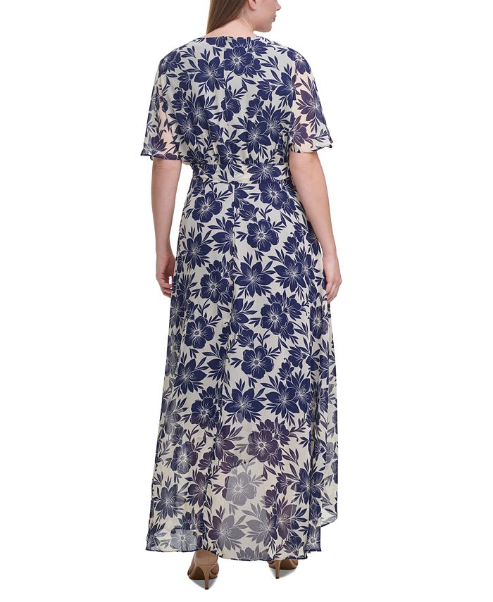 Jessica Howard Plus Size Split-Sleeve Maxi Dress - Macy's
