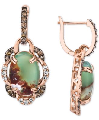 Le Vian - Aquaprase Candy & Diamond (7/8 ct. t.w.) Drop Earrings in 14k Rose Gold