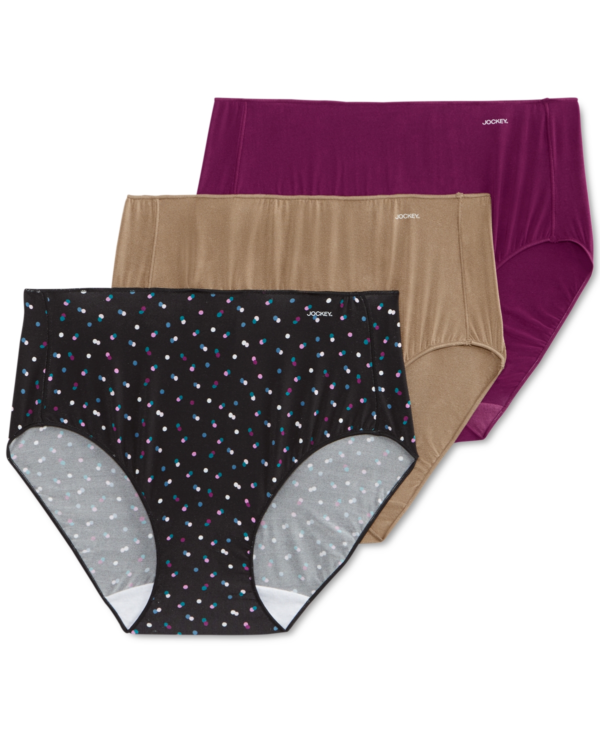Shop Jockey Women's 3-pk. No Panty Line Promise Underwear 1772 In Starlight,plum,pink