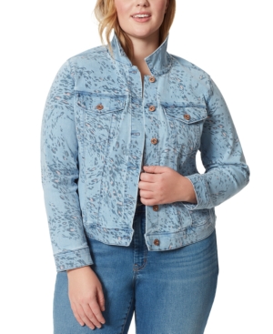 Jessica Simpson Trendy Plus Size Peony Jean Jacket