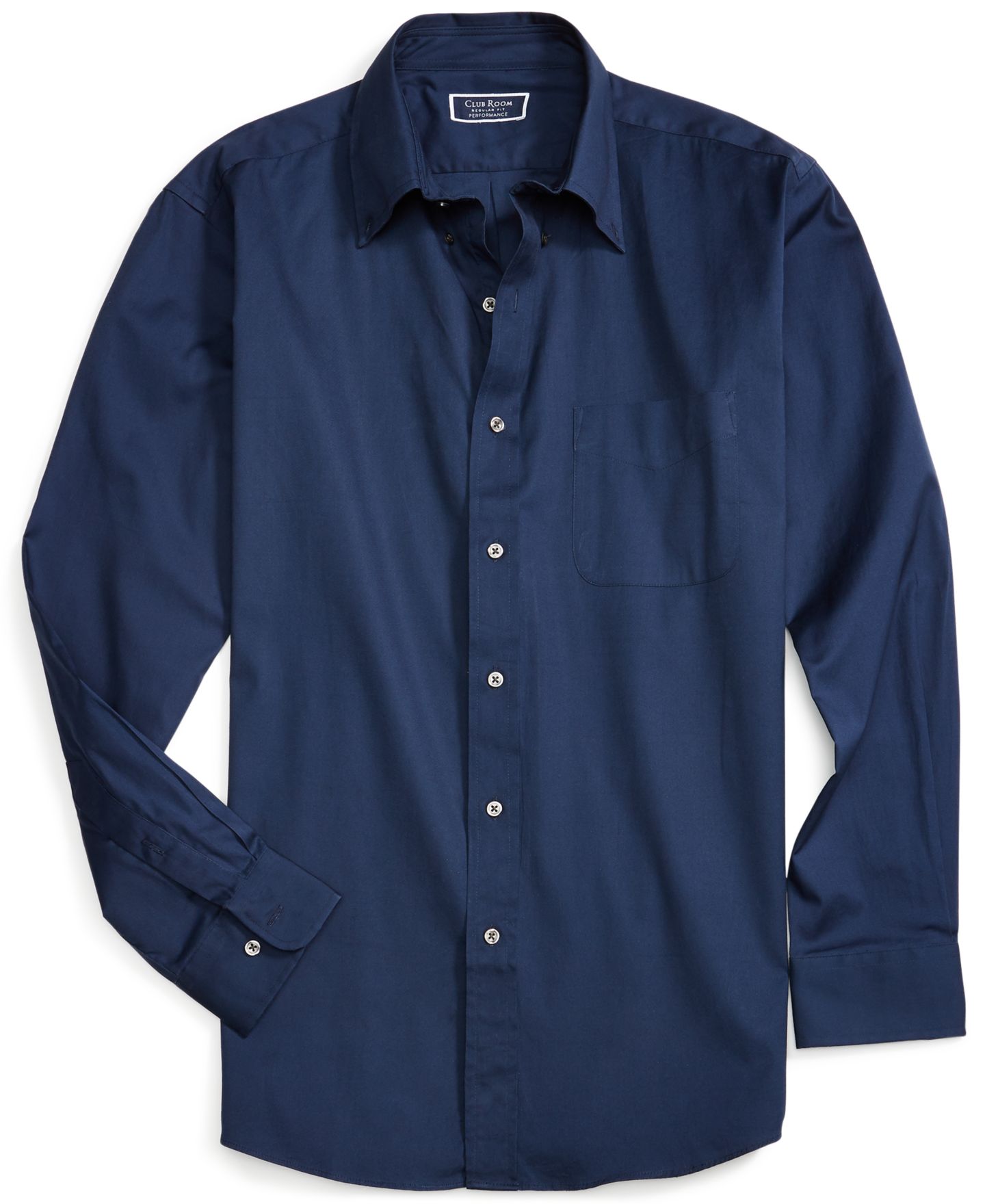 Мужская рубашка Club Room Regular Fit Pinpoint Dress Shirt, цвет: Глубокий океанский — фото 6