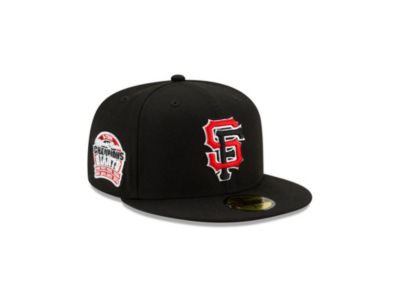 black and red sf giants hat