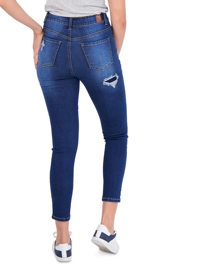 Gogo Jeans Juniors' Rip & Repair Skinny Jeans - Macy's