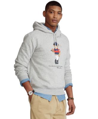 men's polo bear fleece hoodie