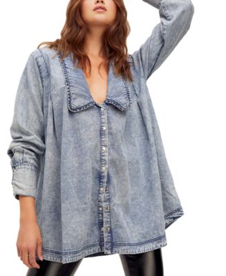 Free people 2025 denim shirt