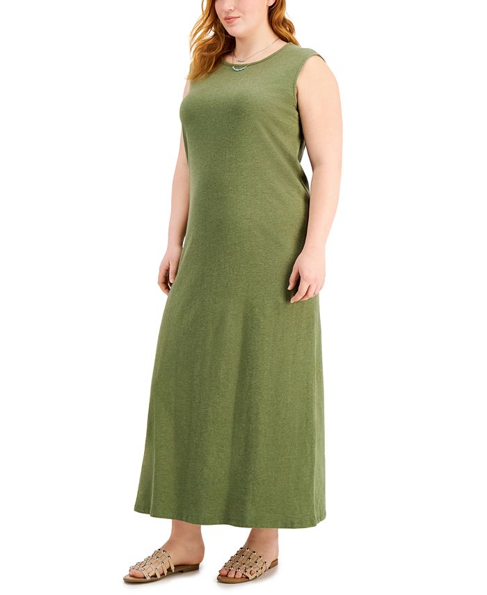Style & Co Plus Size Cotton Maxi Dress, Created for Macy's Macy's