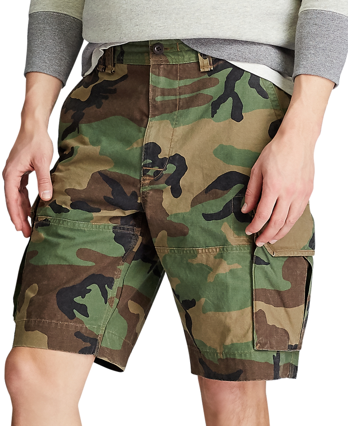 Polo Ralph Lauren Men's Big & Tall Relaxed Fit 10" Camouflage Cotton Cargo Shorts