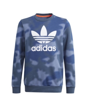 Big Boys Allover Print Camouflage Crew Sweatshirt