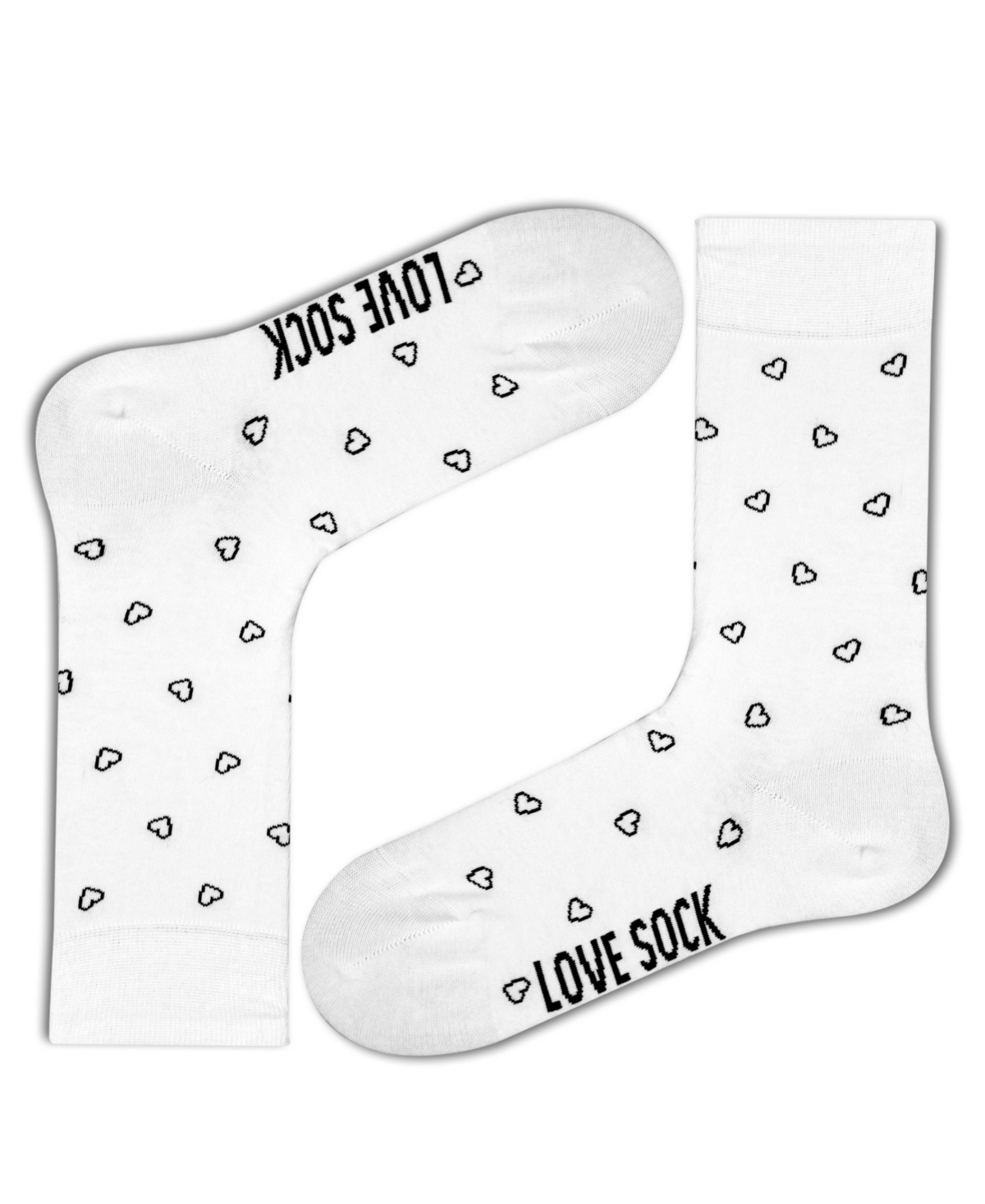 Mini Hearts Women's Super Soft Cotton Seamless Toe Crew Socks - White