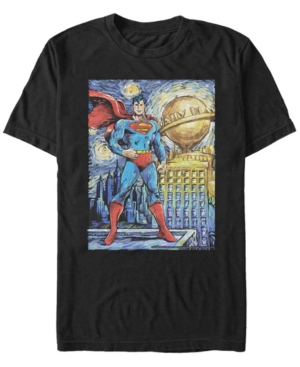 Fifth Sun Men's Superman Superman Starry Night Short Sleeve T-shirt In Black