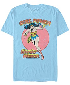 Men's Wonder Woman Girl Power Vintage-Inspired Distressed Short Sleeve T-shirt