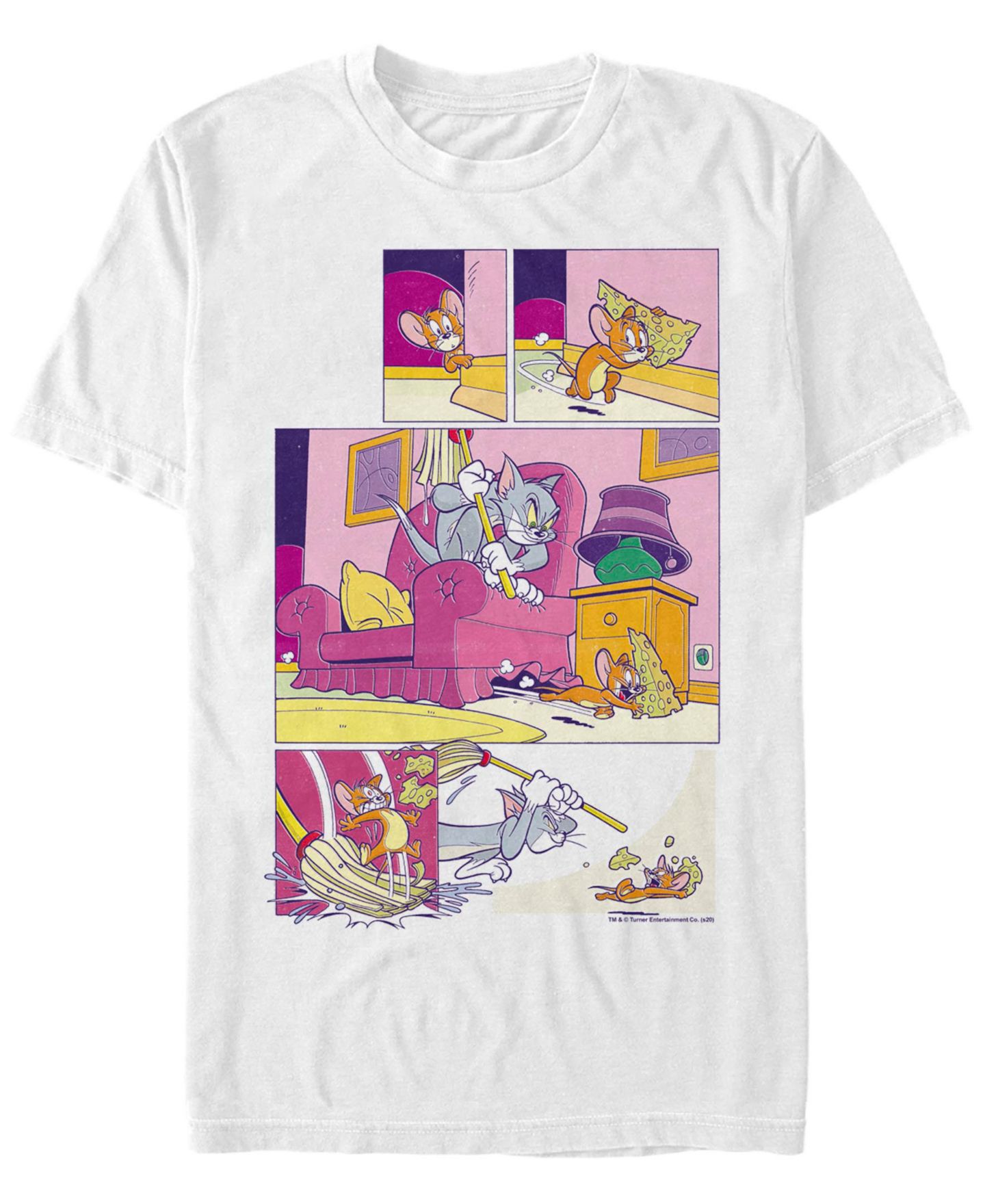 Мужская футболка Fifth Sun Tom Jerry Cheese Comic Short Sleeve, цвет: Белый — фото 1