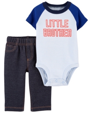Carter's Baby Boys Little Brother Bodysuit Pant and Set 2 Pieces