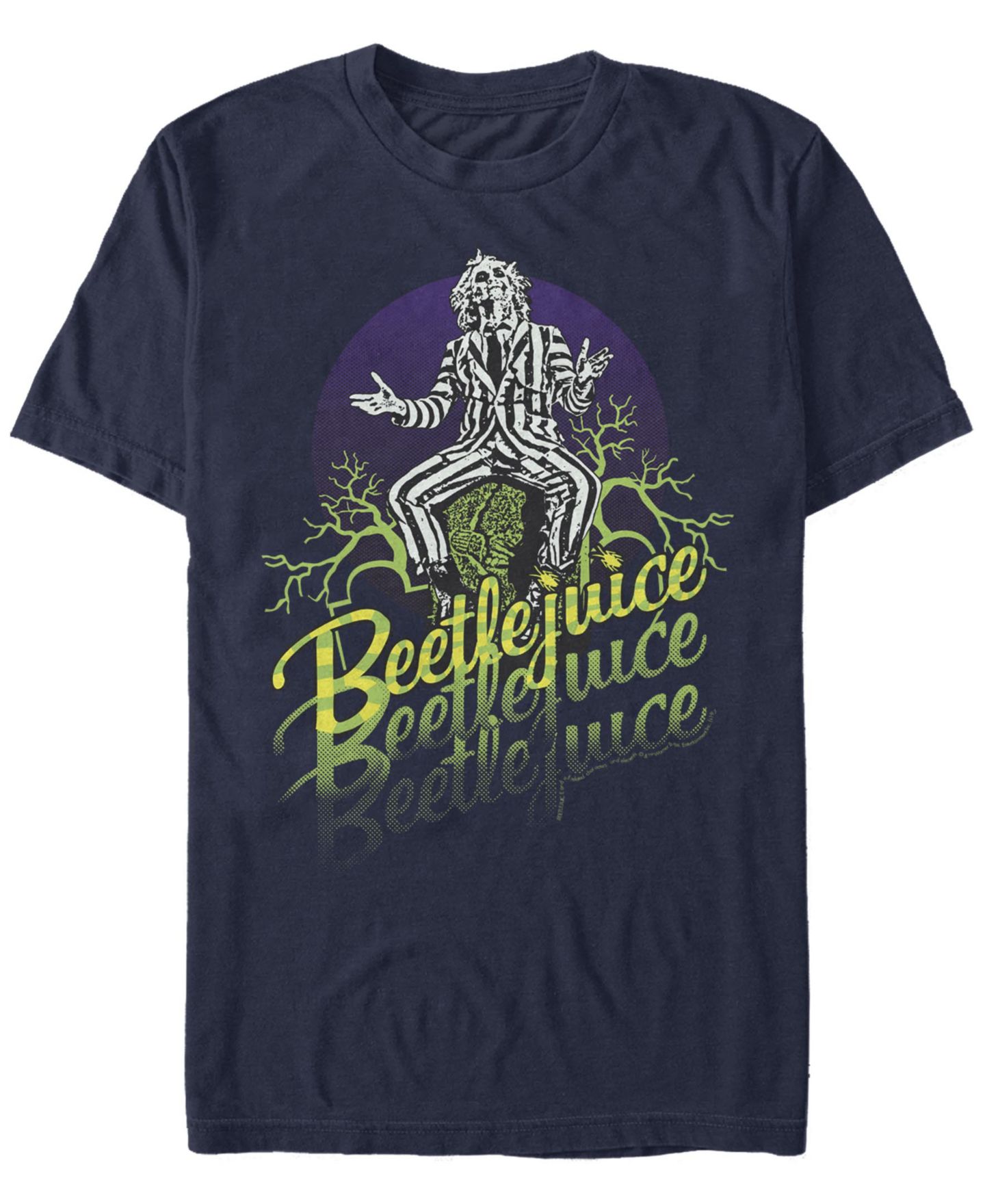 Мужская футболка Fifth Sun Beetlejuice Beetlejuice Stacked Short Sleeve, цвет: Тёмно-синий — фото 1