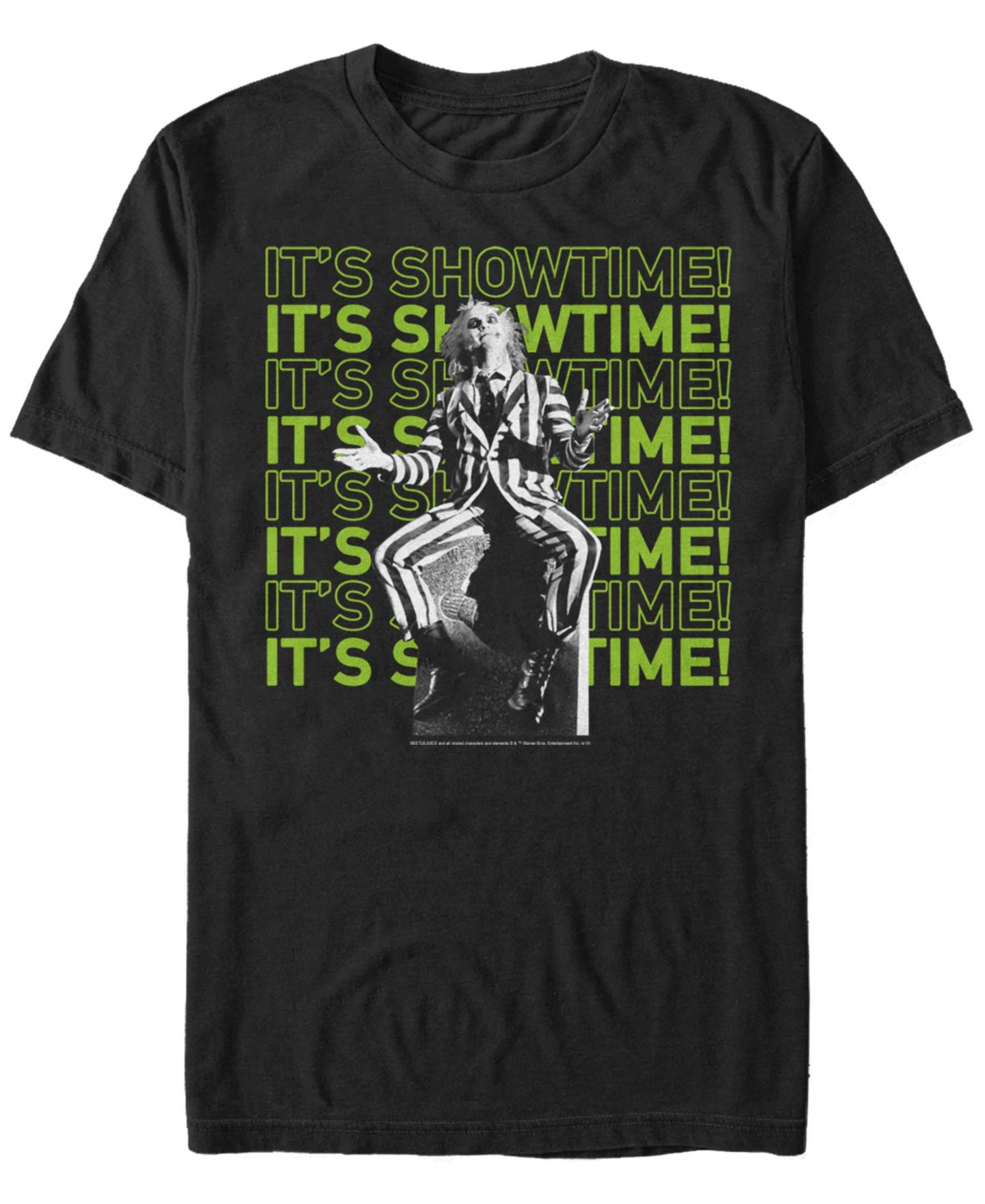 Мужская футболка Fifth Sun Beetlejuice It's Showtime Repeating Text Short Sleeve, цвет: Чёрный — фото 1