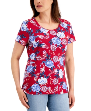 Karen Scott Petite Paloma Garden Top Created for Macy's