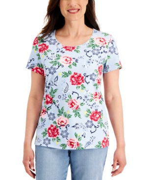 Karen Scott Petite Paloma Garden Top Created for Macy's