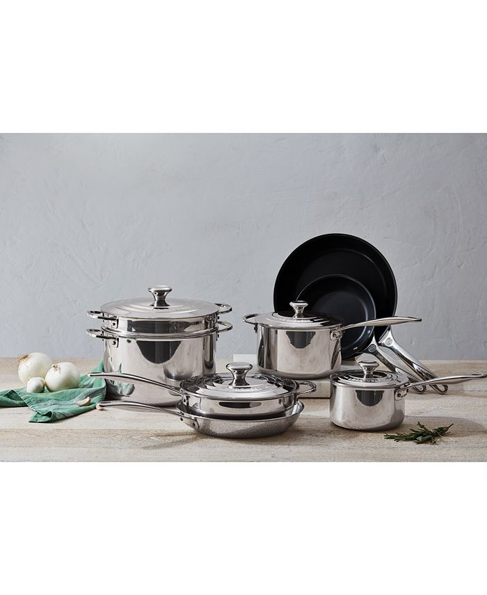 Le Creuset MirrorFinish Stainless Steel 12Pc. Cookware Set Macy's