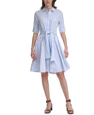 calvin klein striped shirtdress