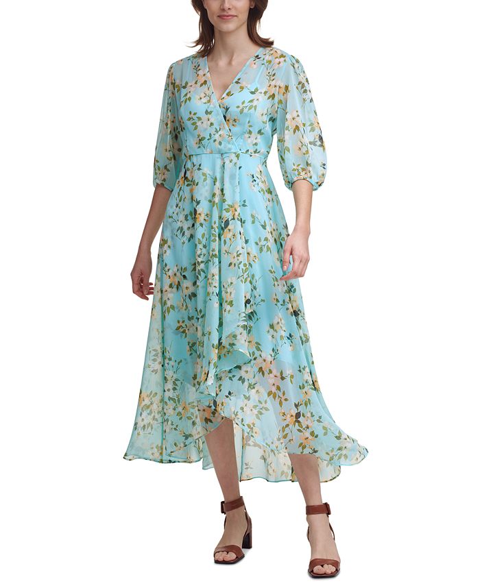 Calvin Klein Floral-Print Chiffon Maxi Dress & Reviews - Dresses - Women -  Macy's
