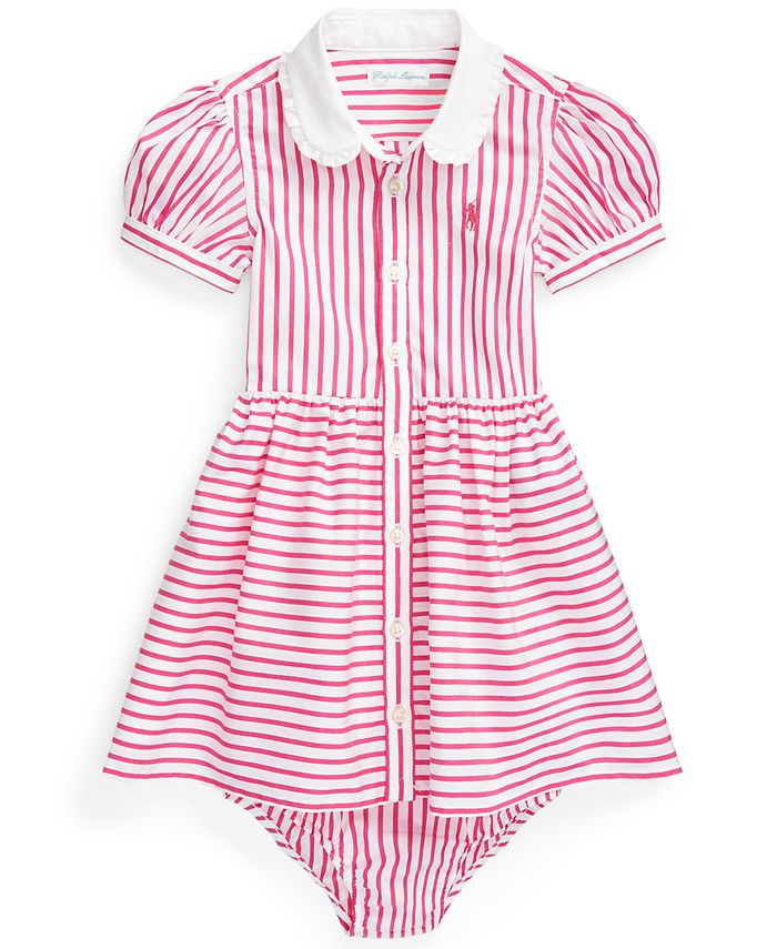 Polo Ralph Lauren Ralph Lauren Baby Girls Striped Shirtdress & Bloomer ...