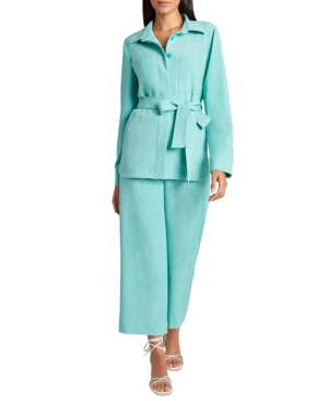 Tahari Asl Tie-Waist Shirt Jacket