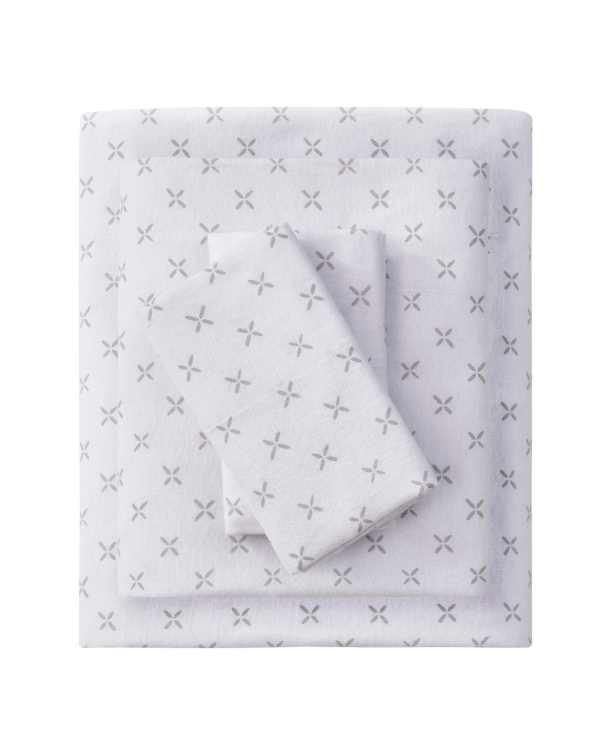 Beautyrest Extra Deep Pocket Cotton Flannel 4-pc. Sheet Set, Queen In Gray Petals