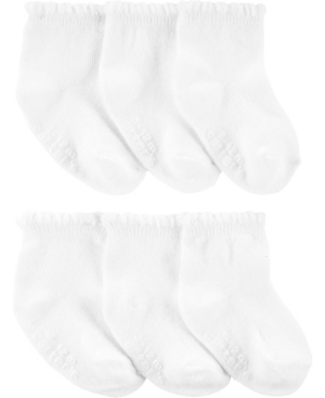 Carter's Baby Boys Or Girls Ankle Socks, Pack Of 6 In White