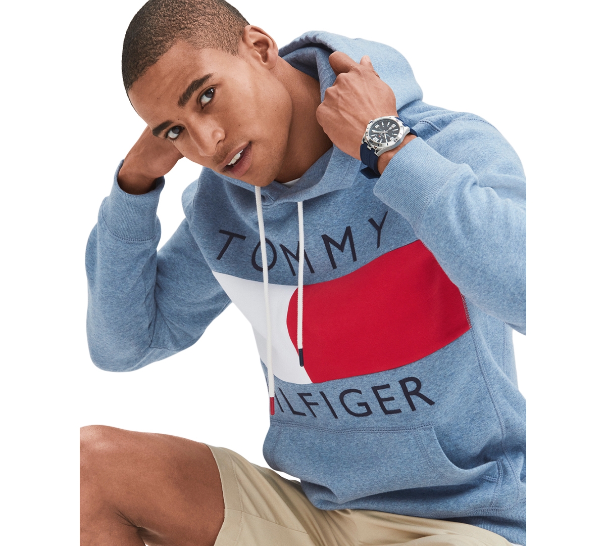 Tommy Hilfiger Men's Big & Tall Quinn Drawstring Hoodie Sweatshirt