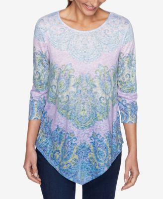 ruby rd petites embellished funnel neck knit tops