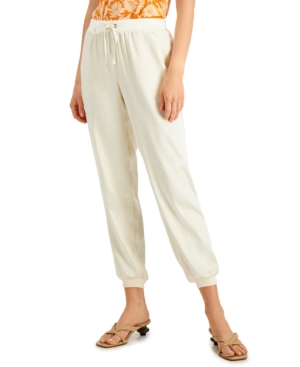 Alfani Plus Size Cuffed-ankle Joggers, Created For Macy's In Antique White