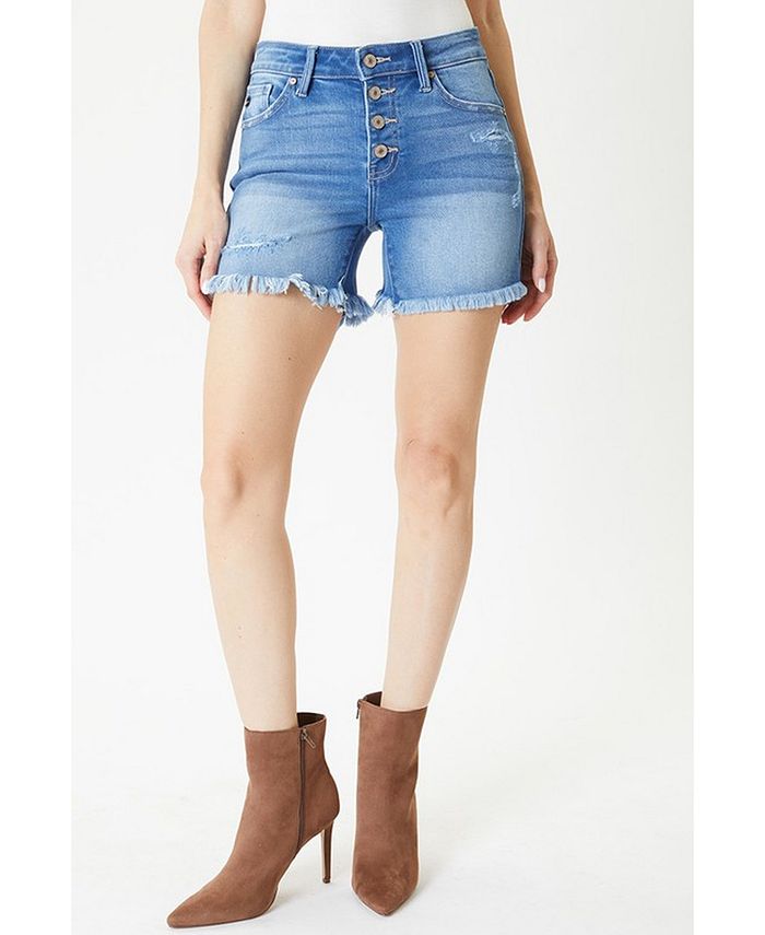 Kancan Women's Mid Rise Button Up Shorts Macy's