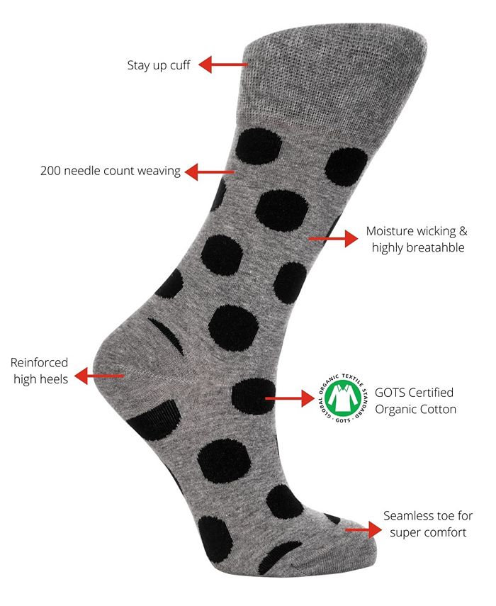 Love Sock Company Big Polka Bundle Women's 3 Pack Organic Cotton Polka
