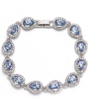 Givenchy Silver-tone Crystal Flex Bracelet In Blue
