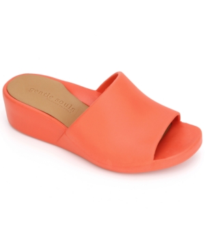 Gentle Souls By Kenneth Cole Women's Gisele Wedge Slide Sandals Women's Shoes In Orange