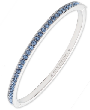 Givenchy Gold-tone And Rose Crystal Bangle Bracelet In Blue