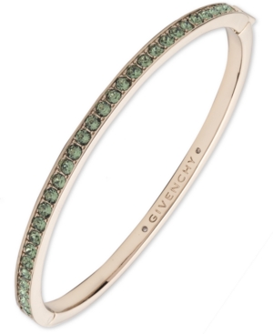Givenchy Gold-tone And Rose Crystal Bangle Bracelet In Green