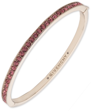 Givenchy Gold-tone And Rose Crystal Bangle Bracelet In Pink