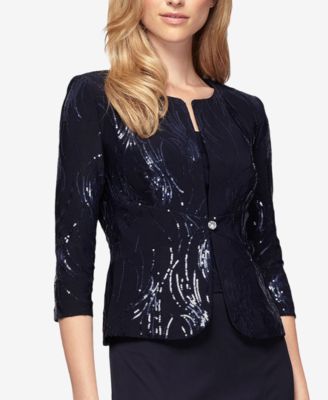 Alex Evenings Sequined A-Line Midi Dress And Jacket - Macy's