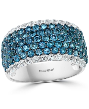Effy Collection Effy Blue & White Topaz Statement Ring (3-1/2 Ct. T.w.) In Sterling Silver