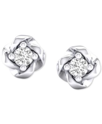 Diamond Swirl Stud Earrings (1/10 ct. t.w.) in 10k White Gold or 10k Yellow Gold